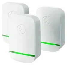 Three compact plug-in units shown together